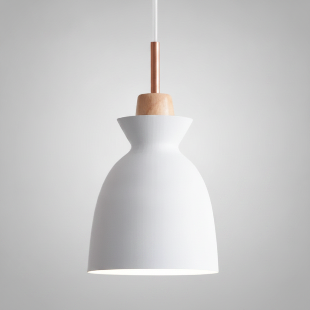 Suspension Cloche en Bois et Métal Design Campagne