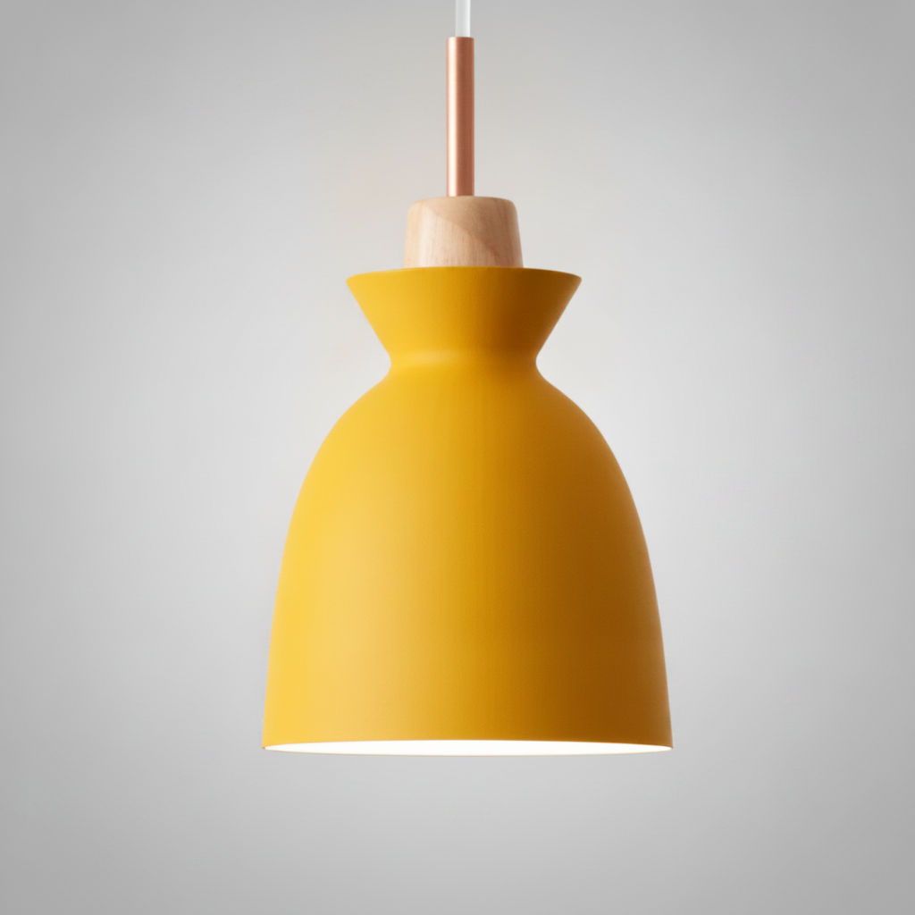 Suspension Cloche en Bois et Métal Design Campagne
