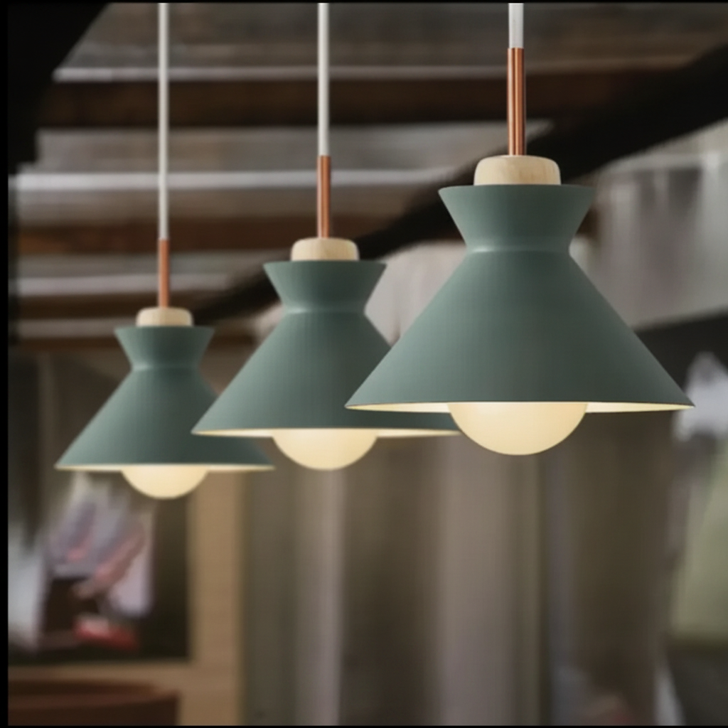 Suspension Cloche en Bois et Métal Design Campagne