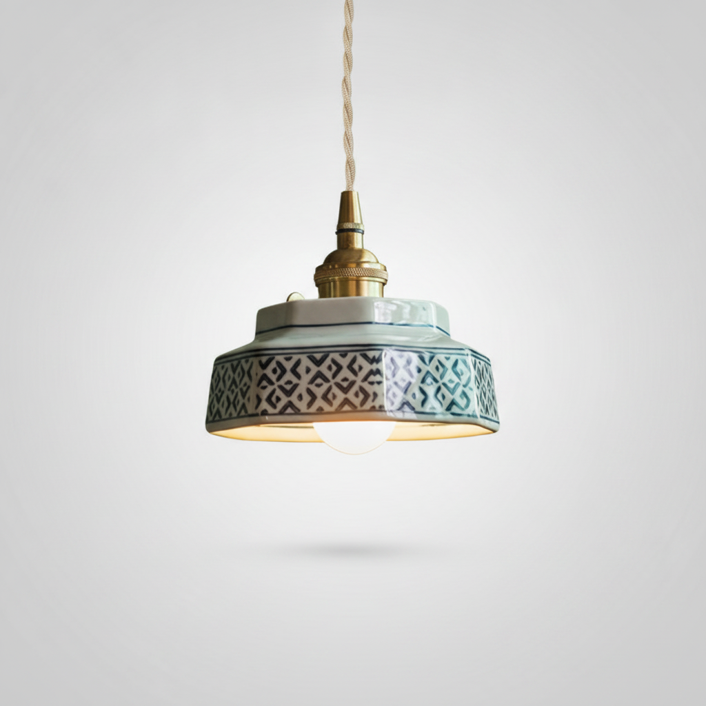 Suspension Cloche en Céramique Design Japonais Rétro