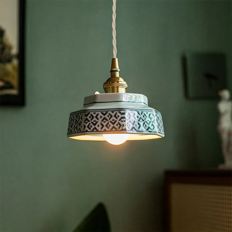 Suspension Cloche en Céramique Design Japonais Rétro