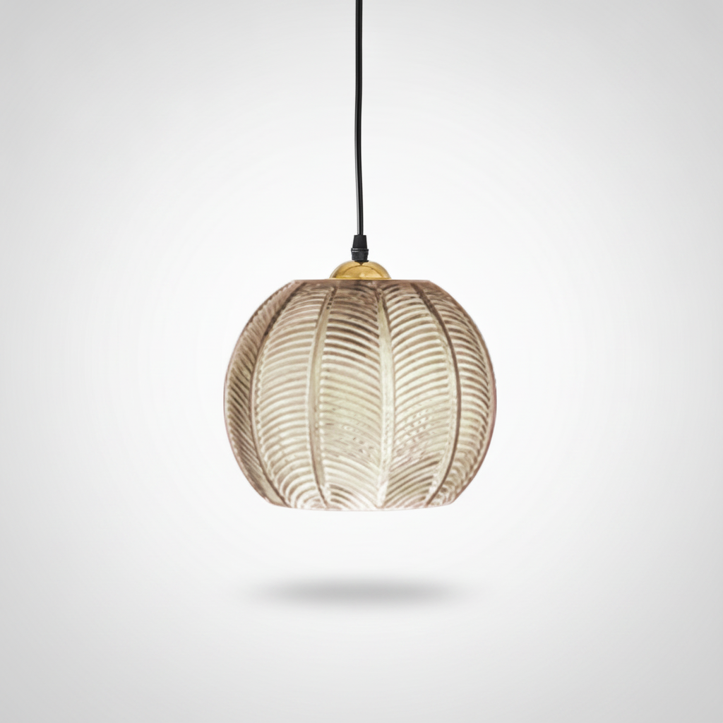 Suspension Cloche en Verre Design Art Déco