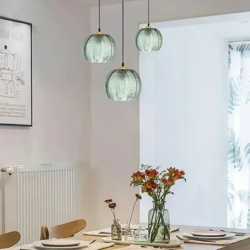 Suspension Cloche en Verre Design Art Déco