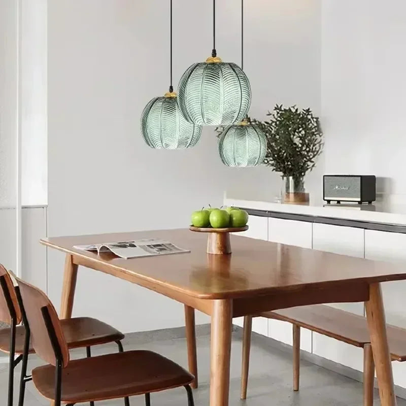 Suspension Cloche en Verre Design Art Déco