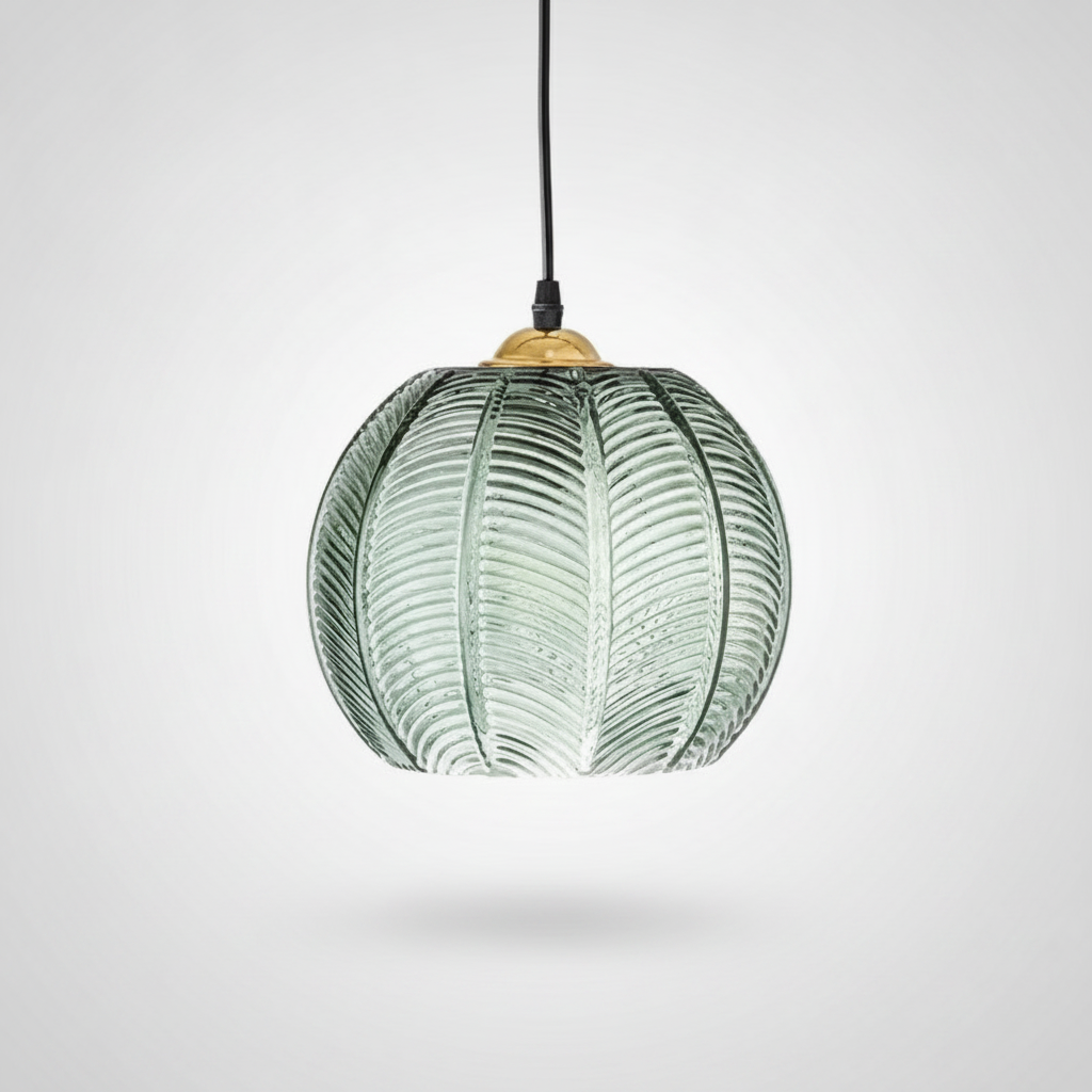 Suspension Cloche en Verre Design Art Déco