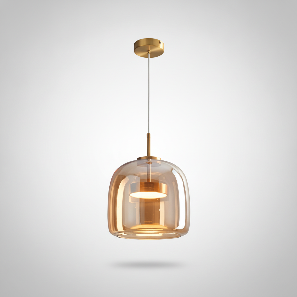 Suspension Cloche en Verre Design Moderne
