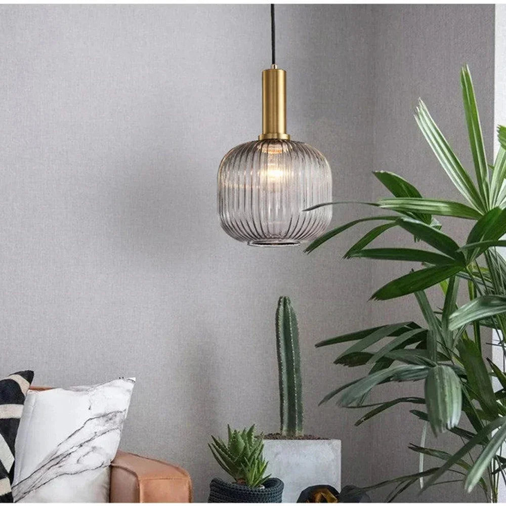 Suspension Cloche en Verre Design Moderne