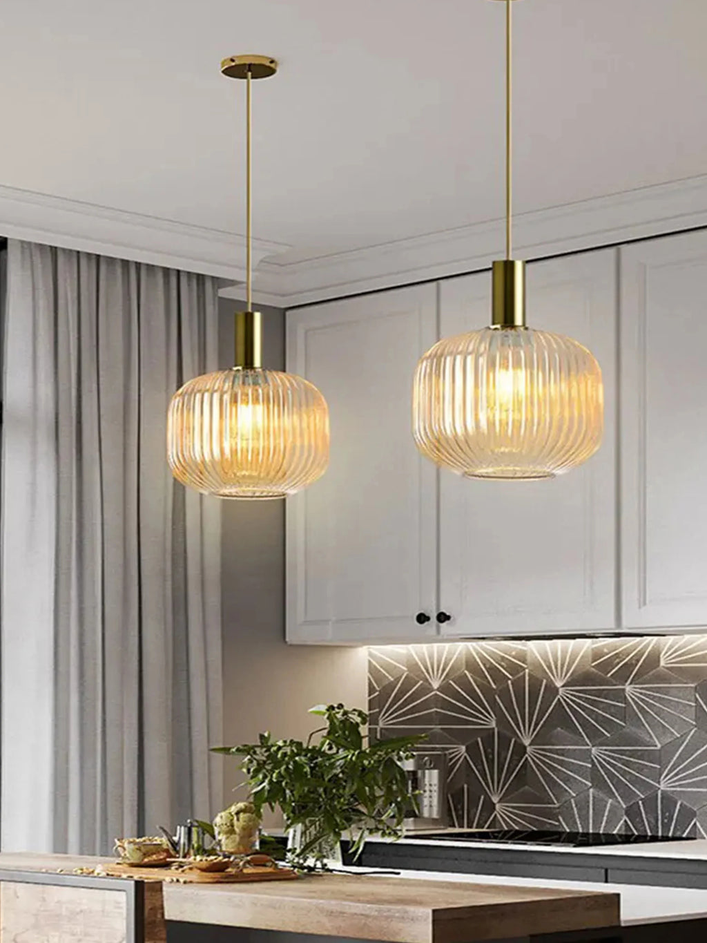 Suspension Cloche en Verre Design Moderne