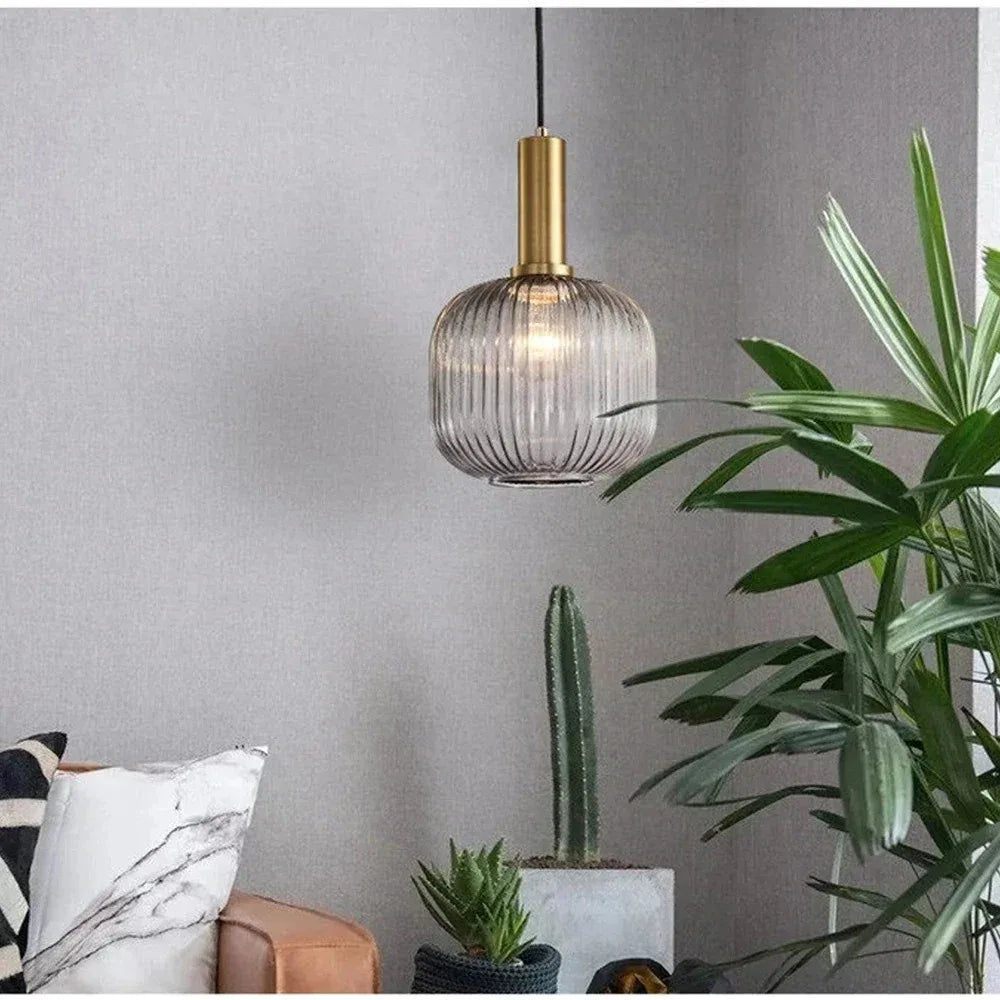 Suspension Cloche en Verre Design Nordique