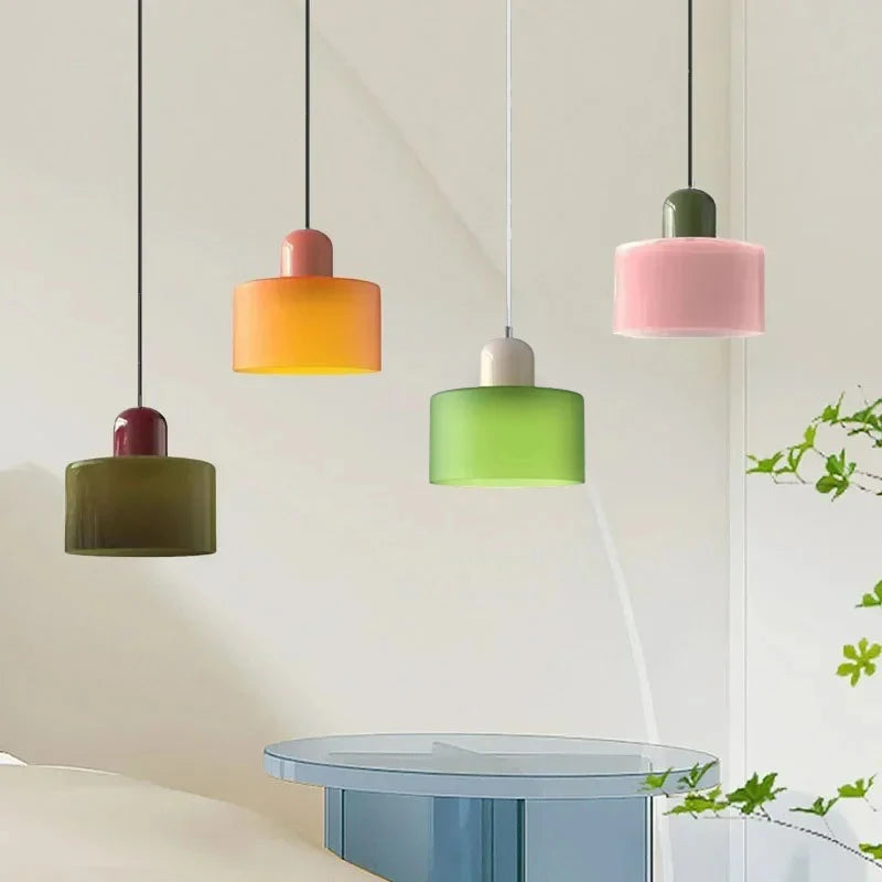 Suspension Cloche en Verre Teinté Design Vintage
