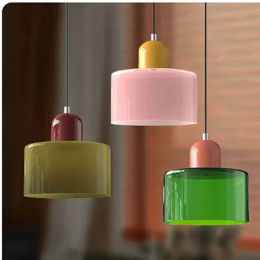 Suspension Cloche en Verre Teinté Design Vintage