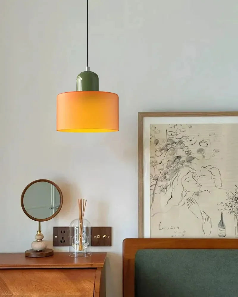 Suspension Cloche en Verre Teinté Design Vintage