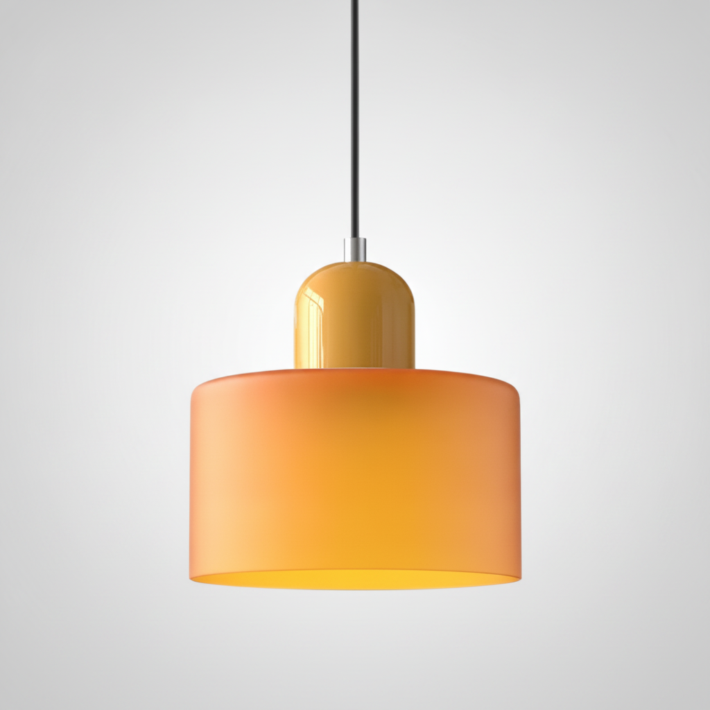 Suspension Cloche en Verre Teinté Design Vintage