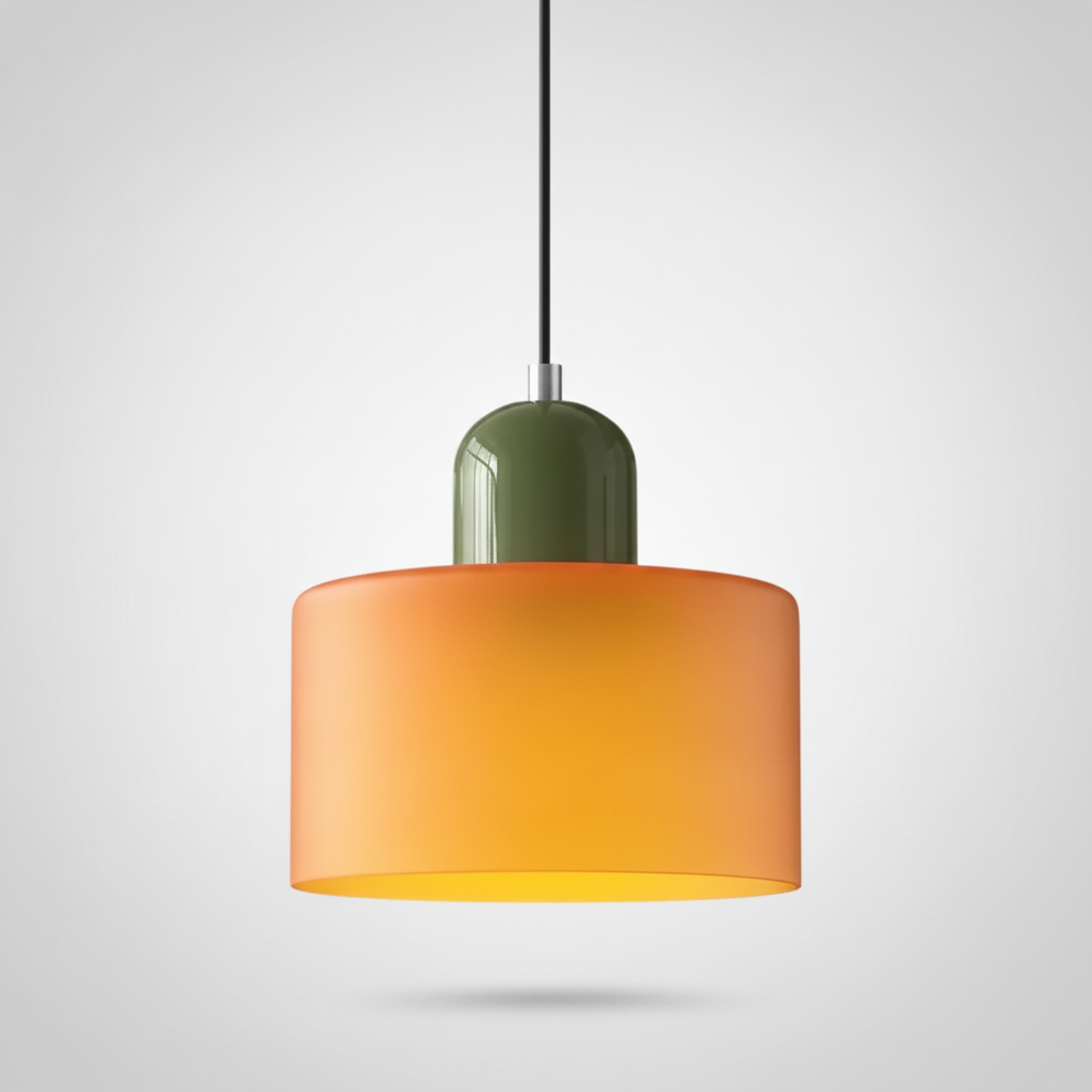 Suspension Cloche en Verre Teinté Design Vintage