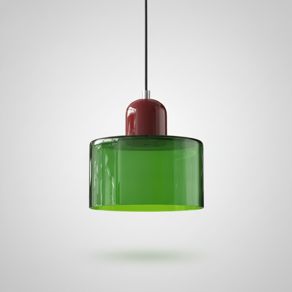 Suspension Cloche en Verre Teinté Design Vintage