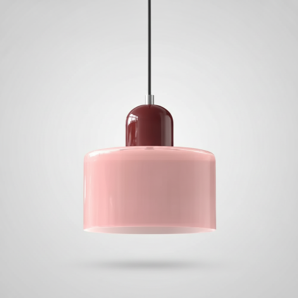 Suspension Cloche en Verre Teinté Design Vintage