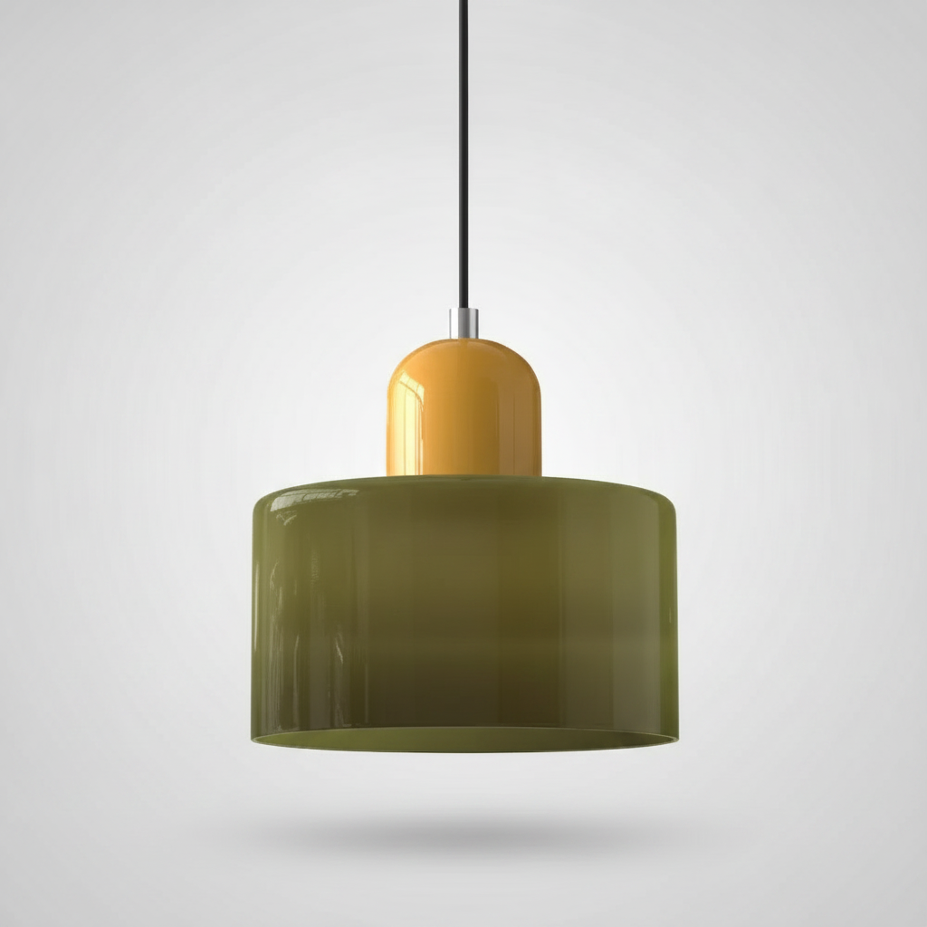 Suspension Cloche en Verre Teinté Design Vintage
