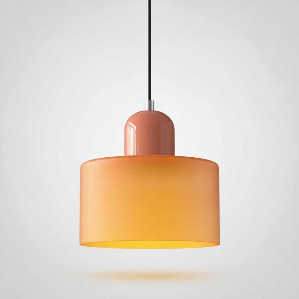 Suspension Cloche en Verre Teinté Design Vintage