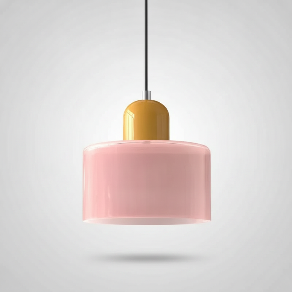 Suspension Cloche en Verre Teinté Design Vintage