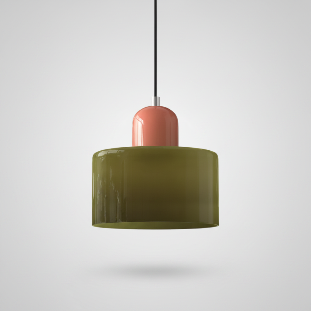 Suspension Cloche en Verre Teinté Design Vintage