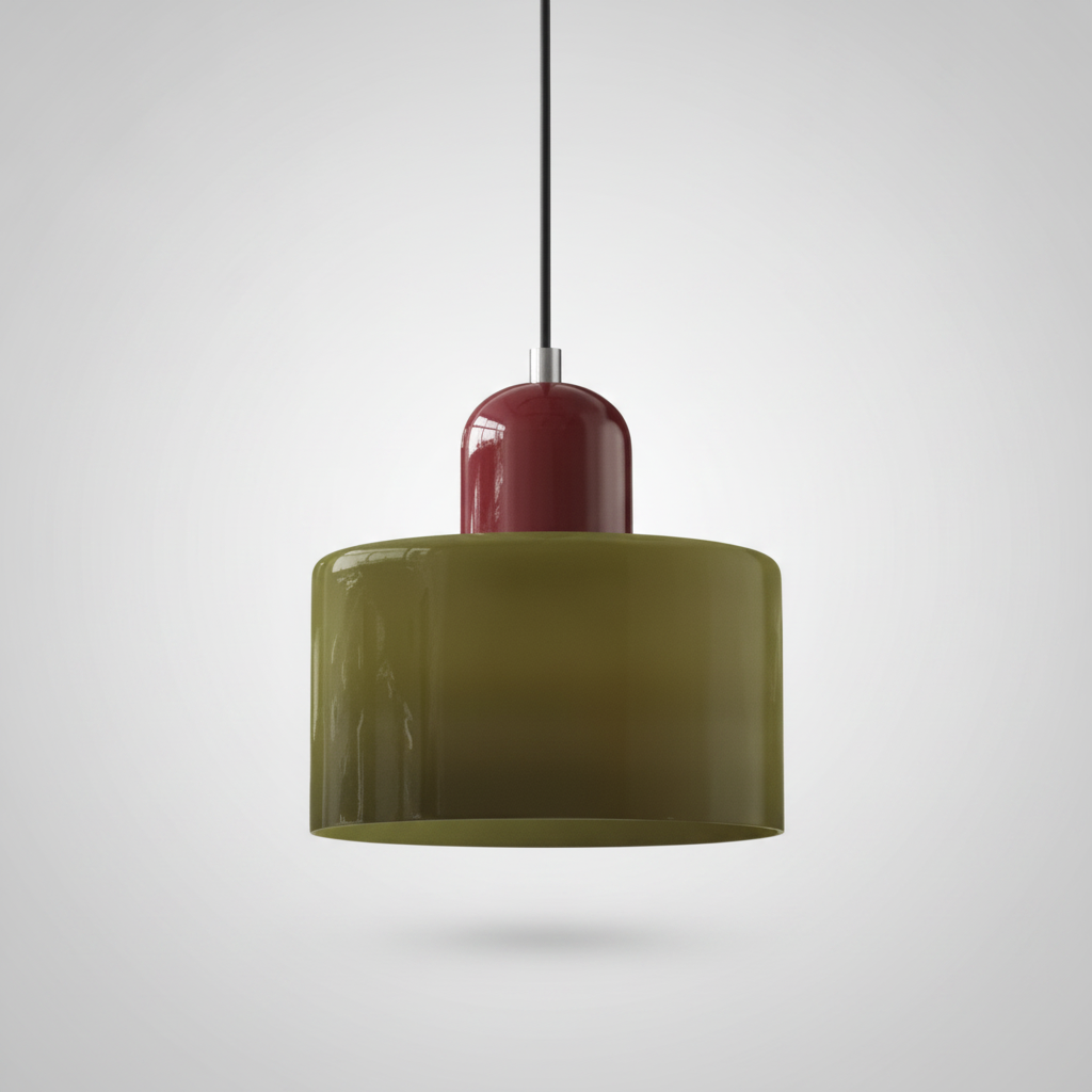 Suspension Cloche en Verre Teinté Design Vintage