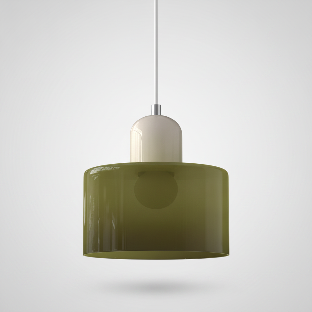 Suspension Cloche en Verre Teinté Design Vintage