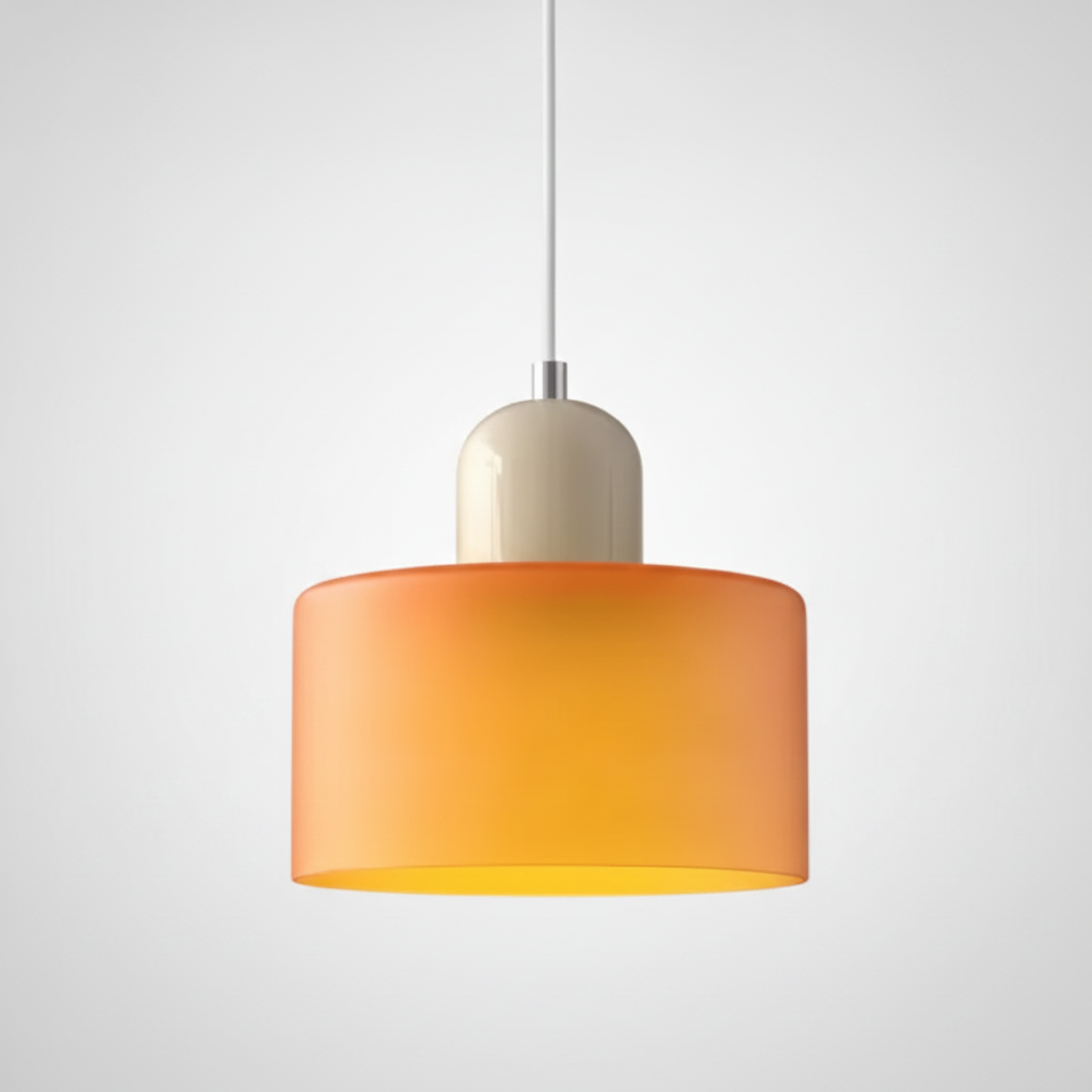 Suspension Cloche en Verre Teinté Design Vintage