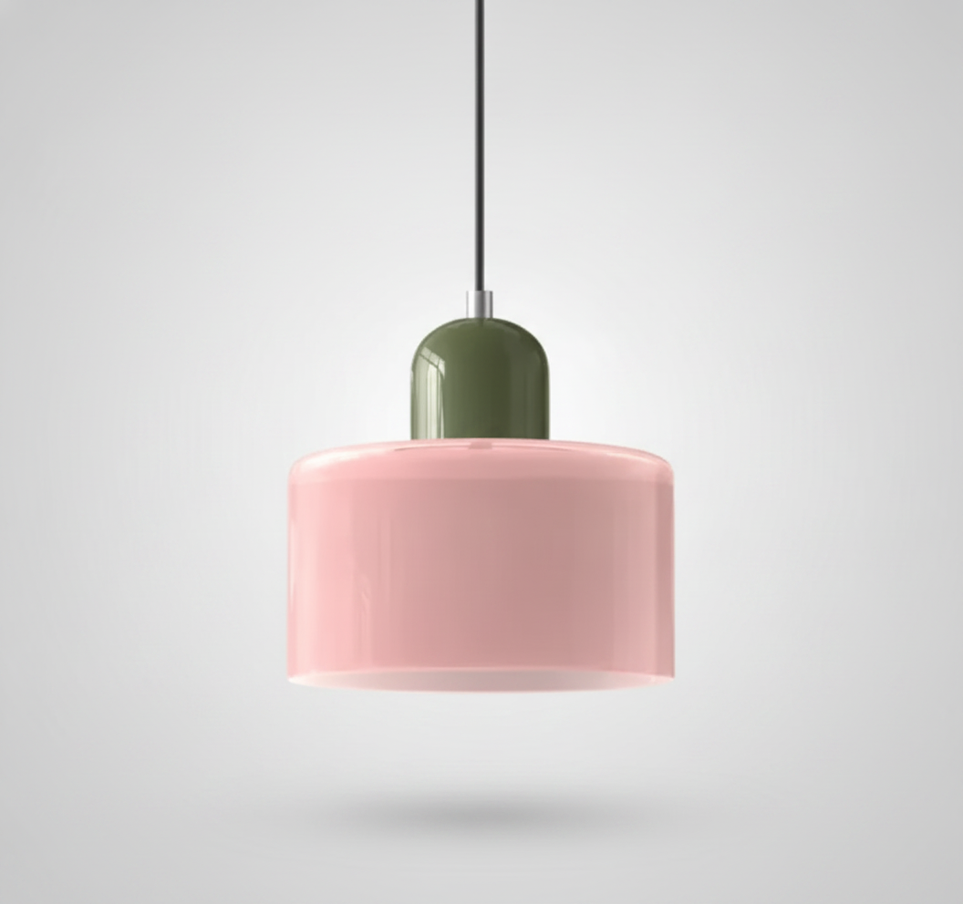 Suspension Cloche en Verre Teinté Design Vintage