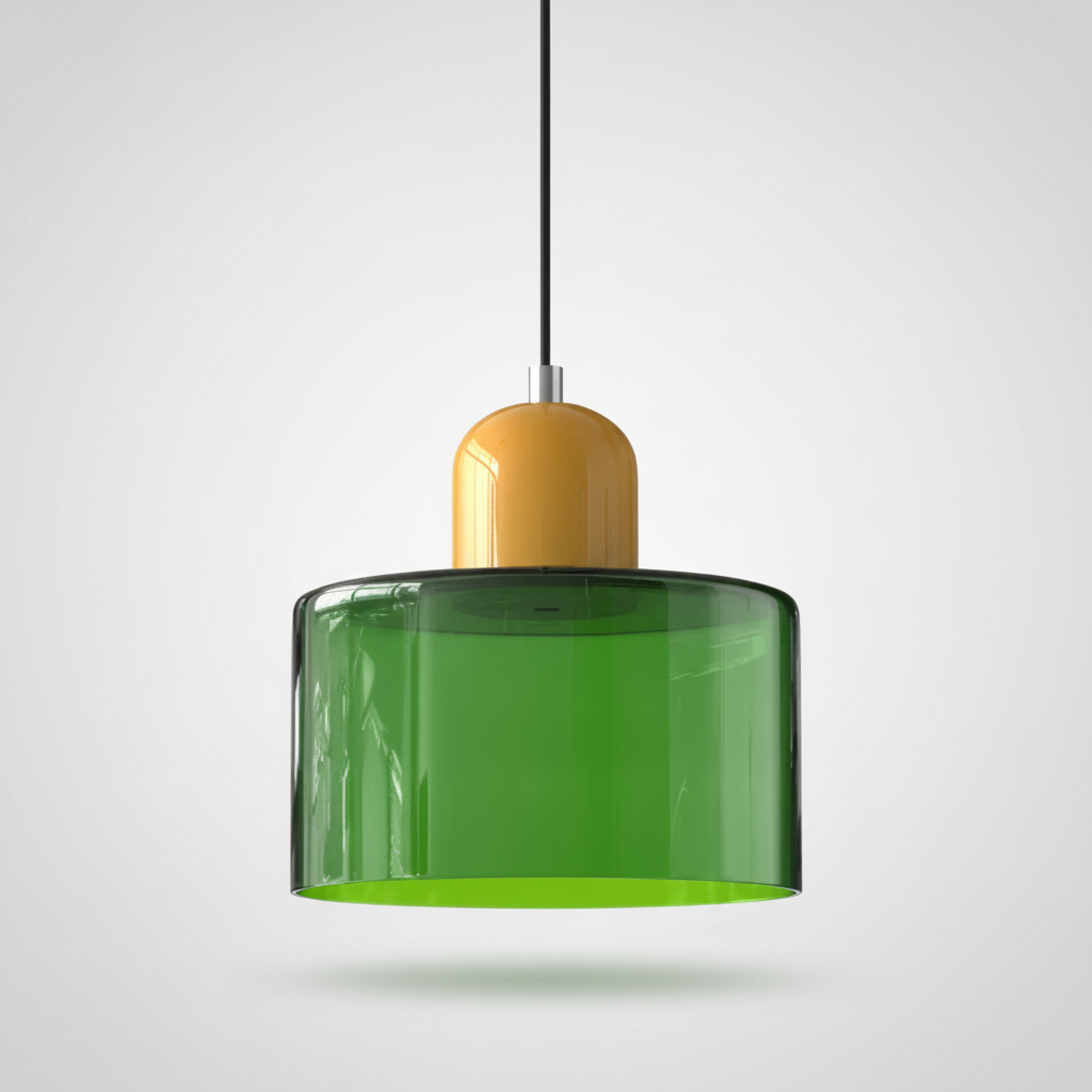 Suspension Cloche en Verre Teinté Design Vintage