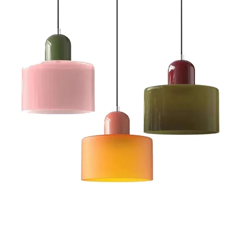 Suspension Cloche en Verre Teinté Design Vintage