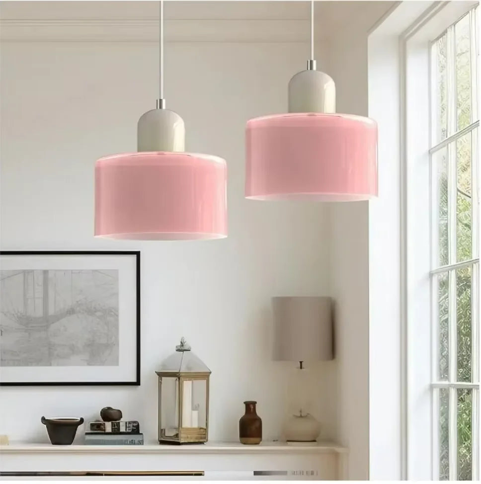 Suspension Cloche en Verre Teinté Design Vintage