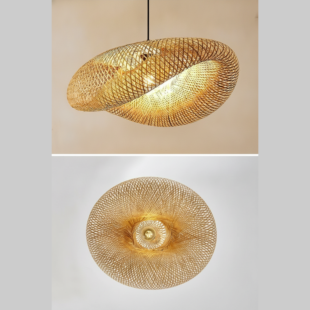 Suspension Cocon en Bambou Tressé Design Vintage