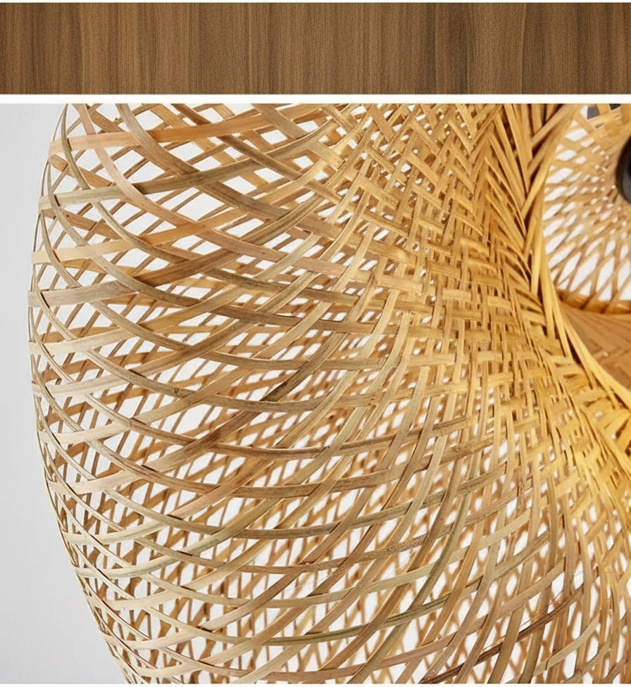 Suspension Cocon en Bambou Tressé Design Vintage