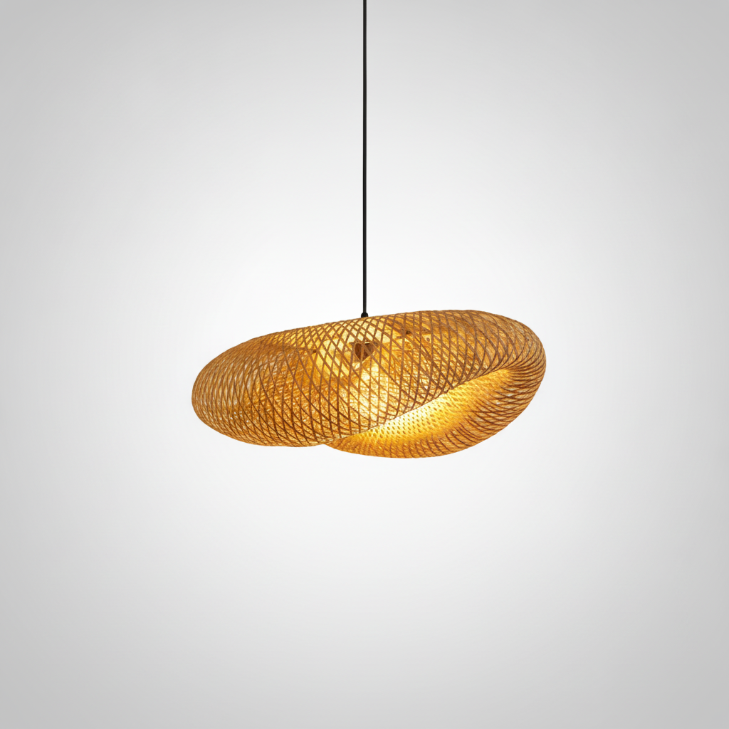 Suspension Cocon en Bambou Tressé Design Vintage