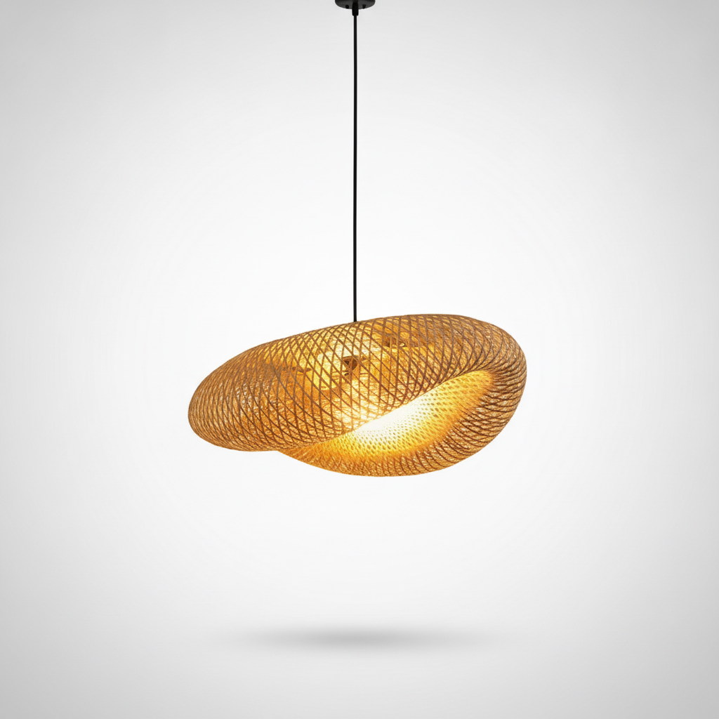 Suspension Cocon en Bambou Tressé Design Vintage