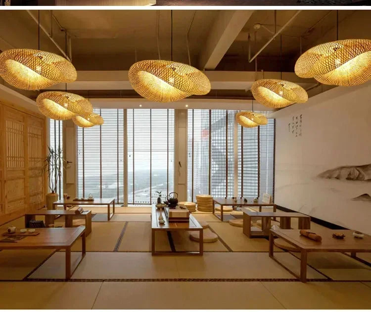 Suspension Cocon en Bambou Tressé Design Vintage