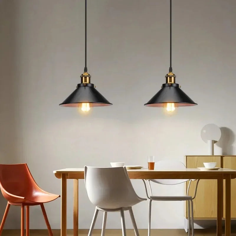 Suspension Cône en Métal Design Vintage