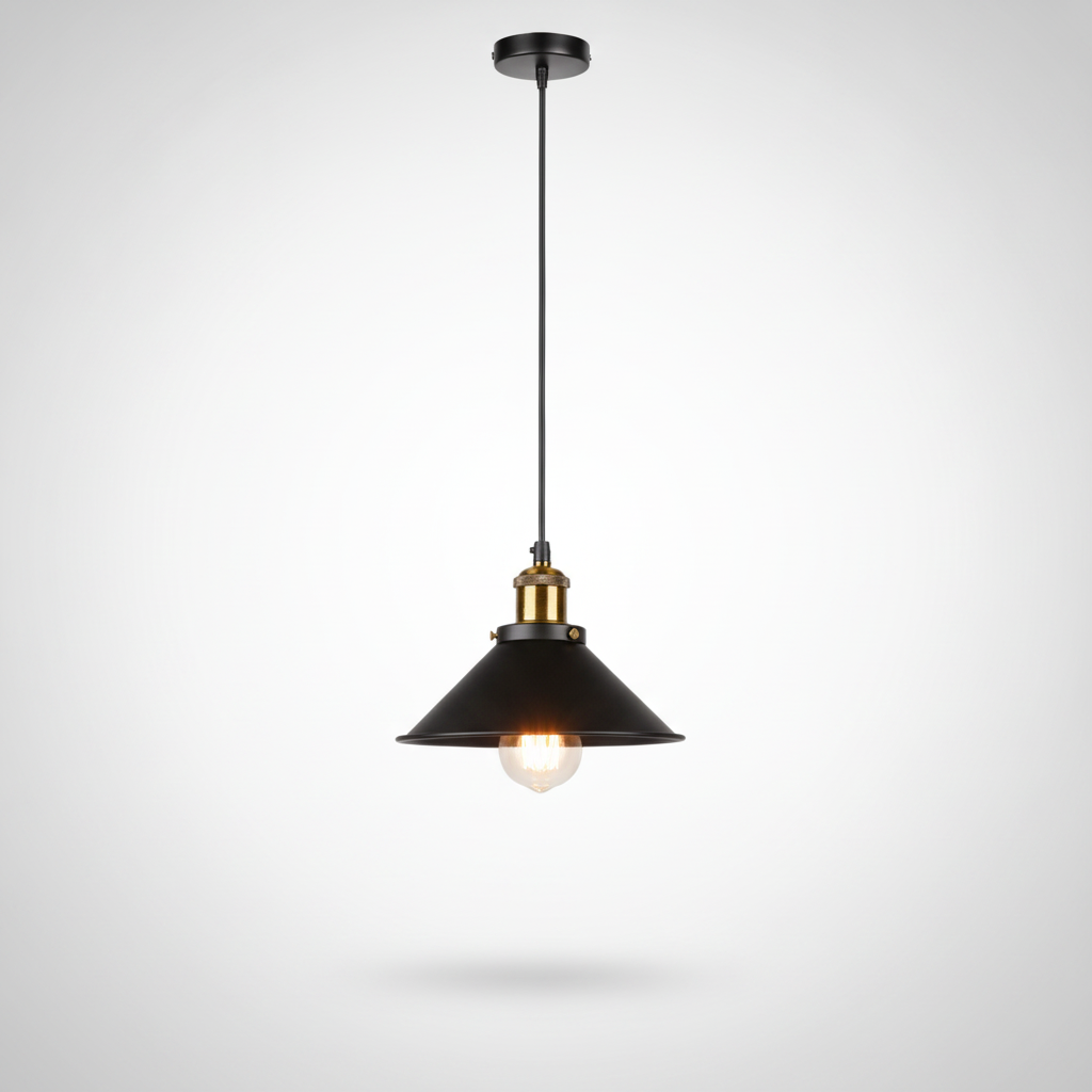 Suspension Cône en Métal Design Vintage