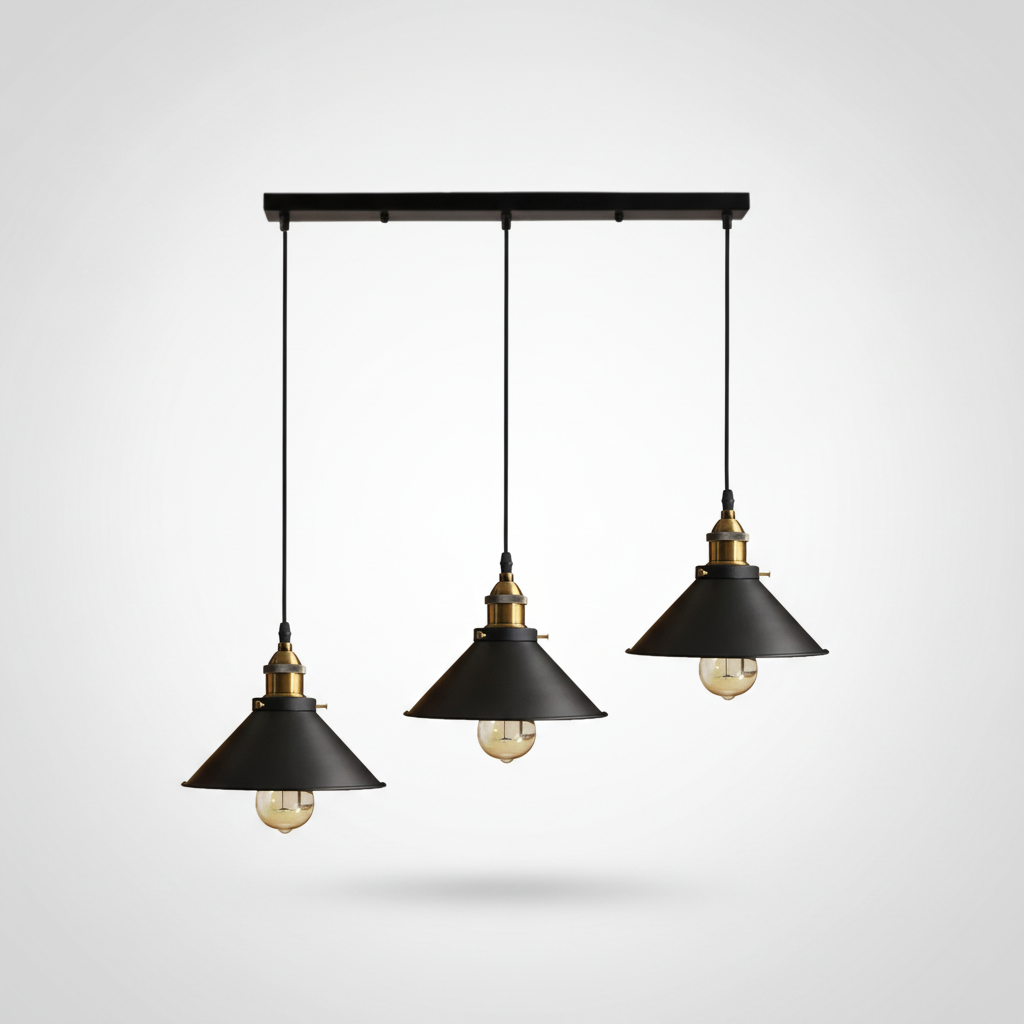 Suspension Cône en Métal Design Vintage