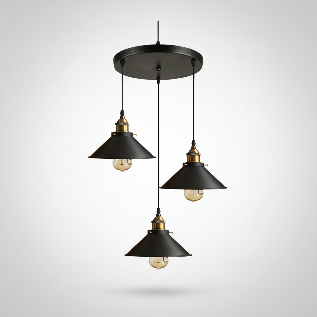 Suspension Cône en Métal Design Vintage