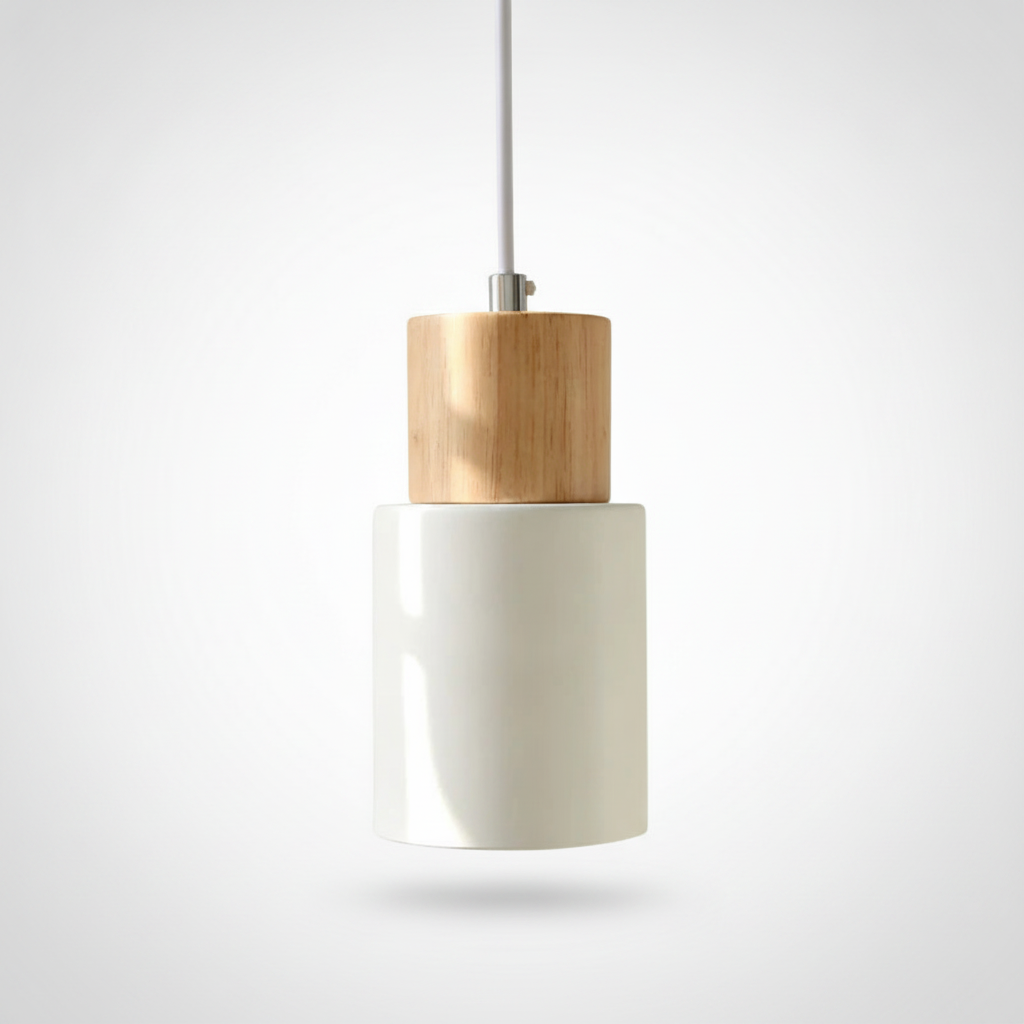 Suspension Cylindre en Bois et Fer Design Nordique
