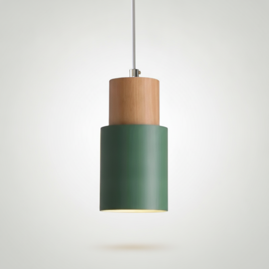 Suspension Cylindre en Bois et Fer Design Nordique