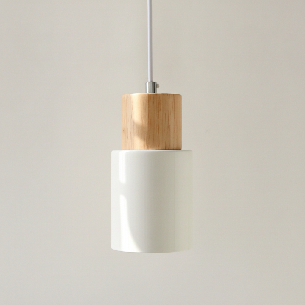 Suspension Cylindre en Bois et Fer Design Nordique