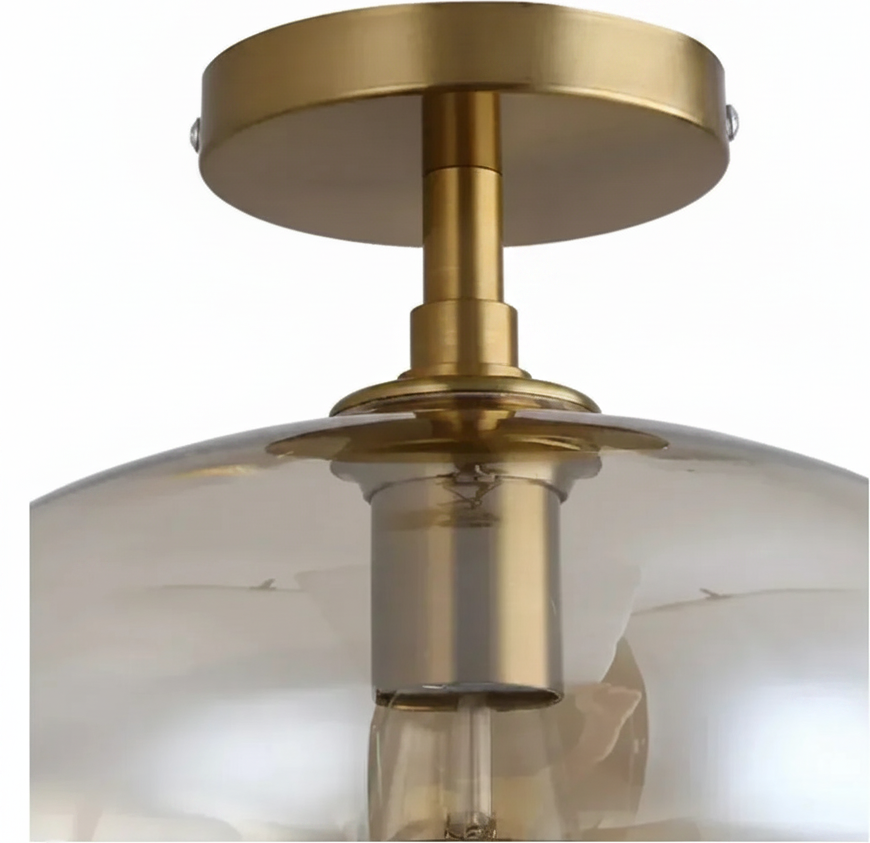 Suspension Diabolo en Verre Ambré Design Moderne