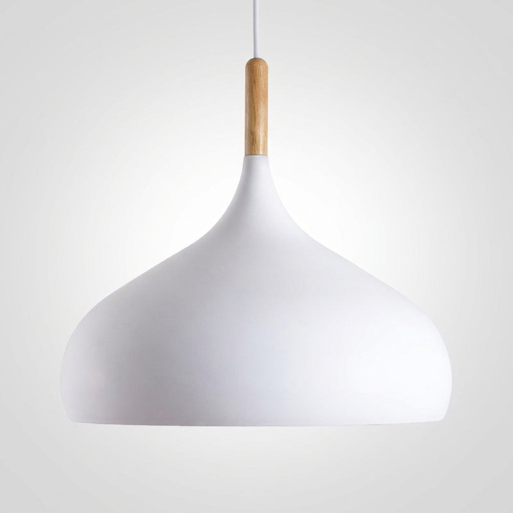 Suspension Dôme en Aluminium et Bois Design Nordique
