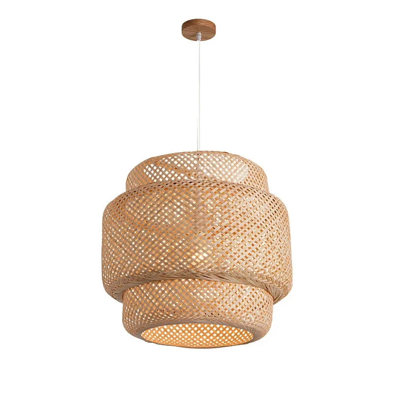 Suspension Dôme en Bambou Tressé Design Vintage