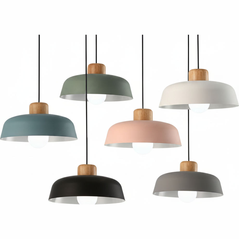 Suspension Dôme en Bois et Métal Design Nordique