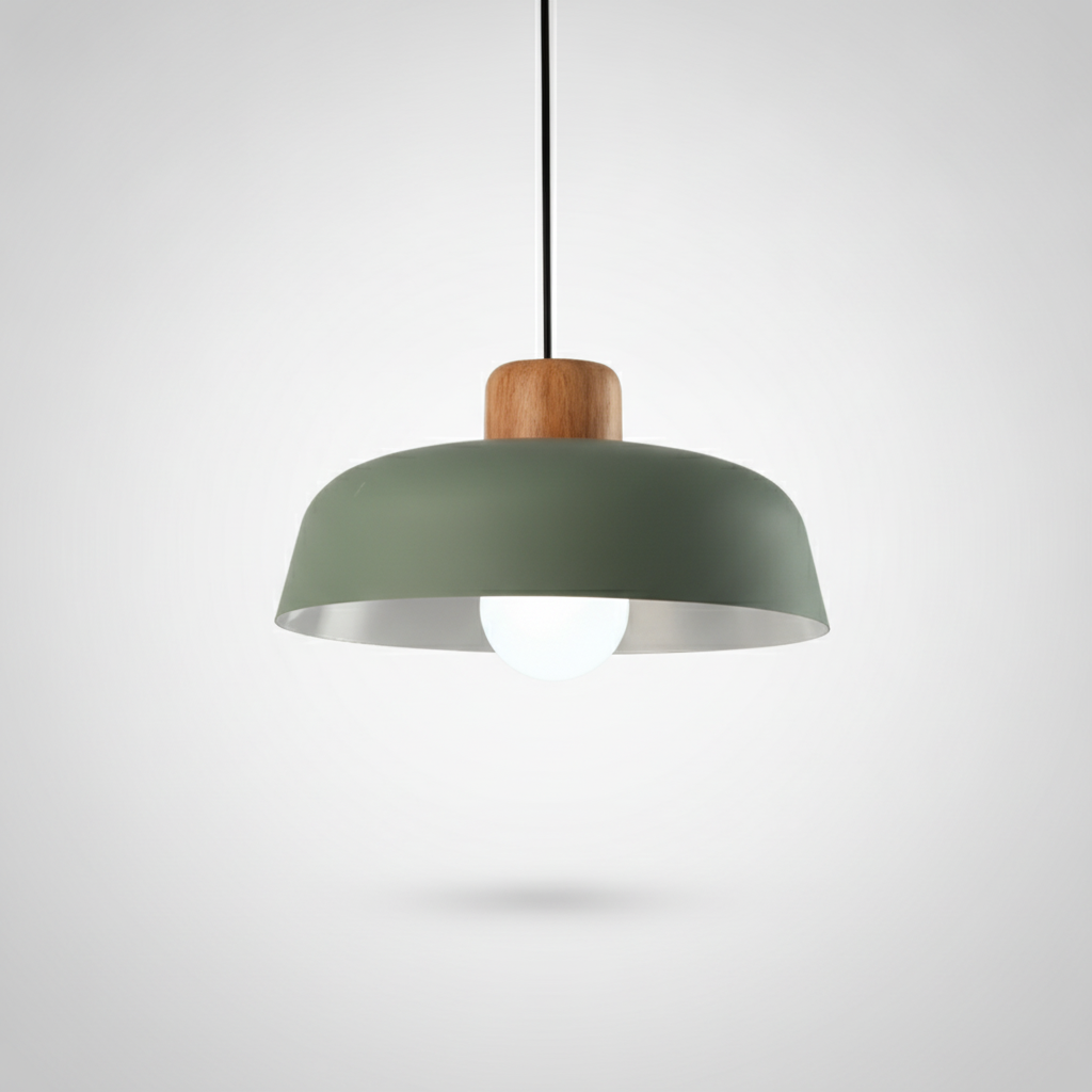 Suspension Dôme en Bois et Métal Design Nordique