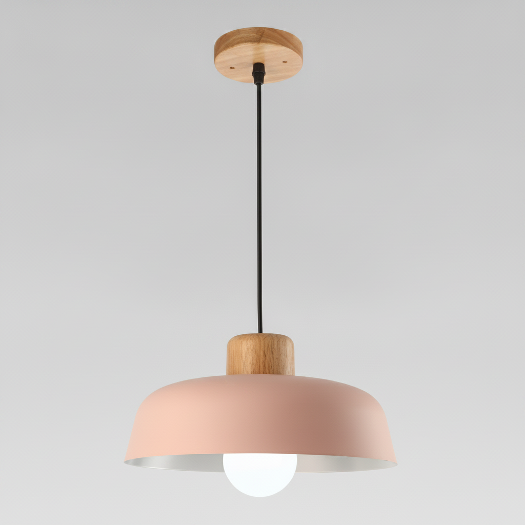 Suspension Dôme en Bois et Métal Design Nordique