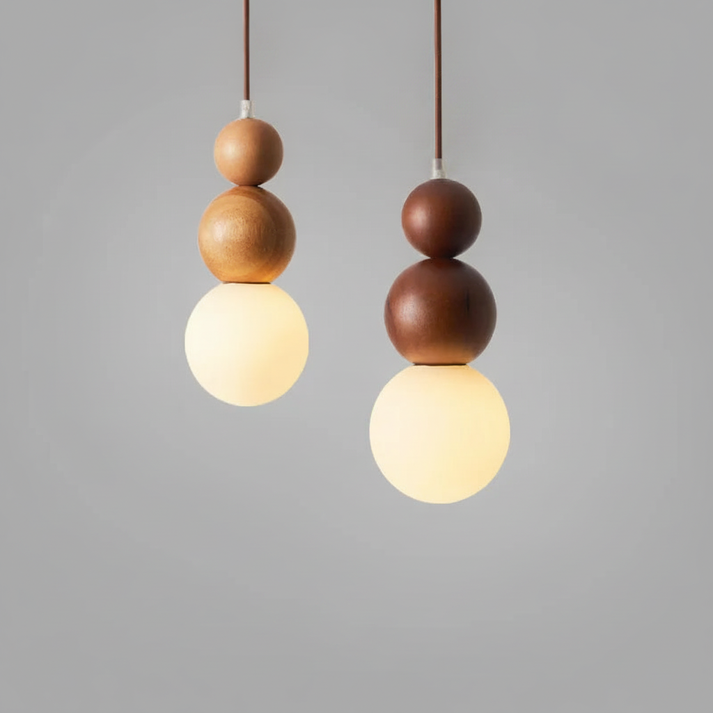 Suspension en Bois et Verre Design Japonais